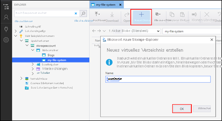 Microsoft Azure Storage Explorer - Create a directory