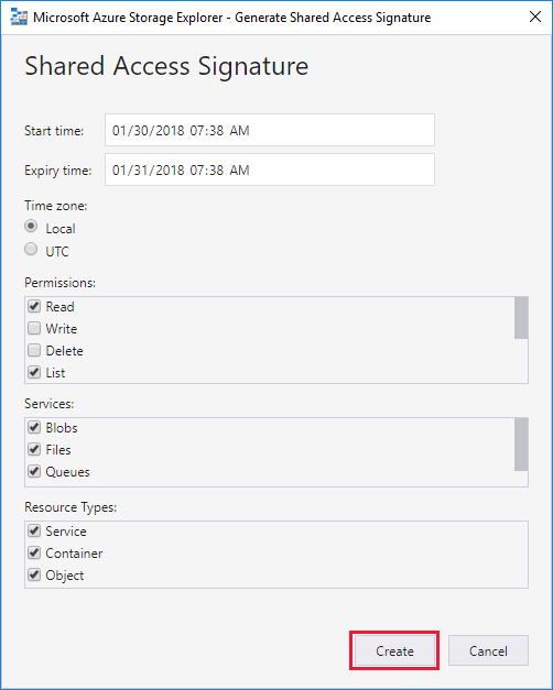 Abrufen einer Shared Access Signature