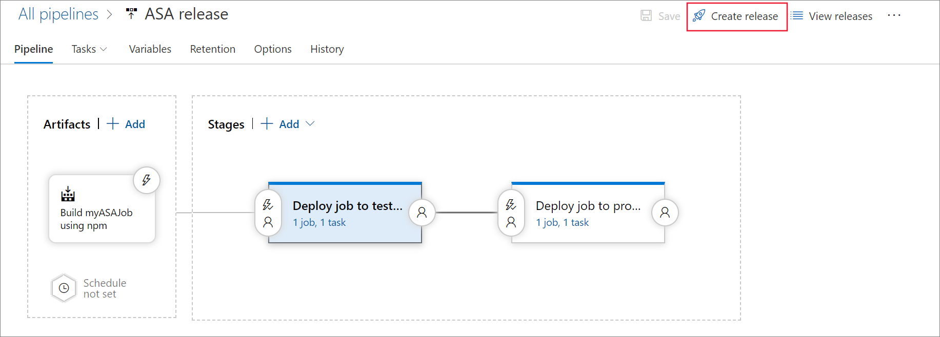 Erstellen eines Release mittels Azure Pipelines