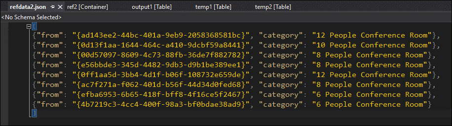 Referenztabelle für SELECT INTO-Abfrage in Stream Analytics