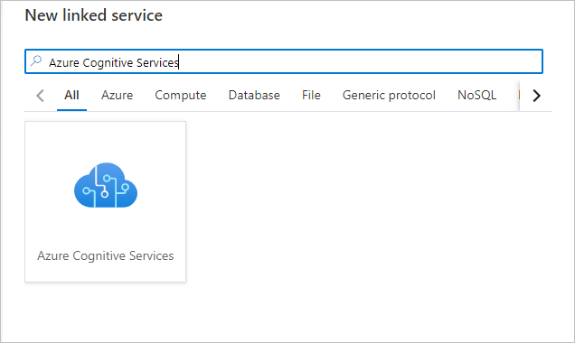 Screenshot von Azure KI Services als neuer verknüpfter Dienst.