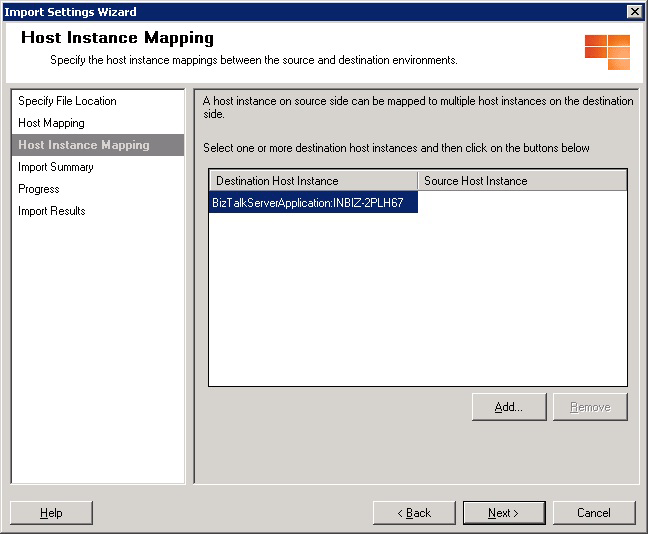 host instance mapping