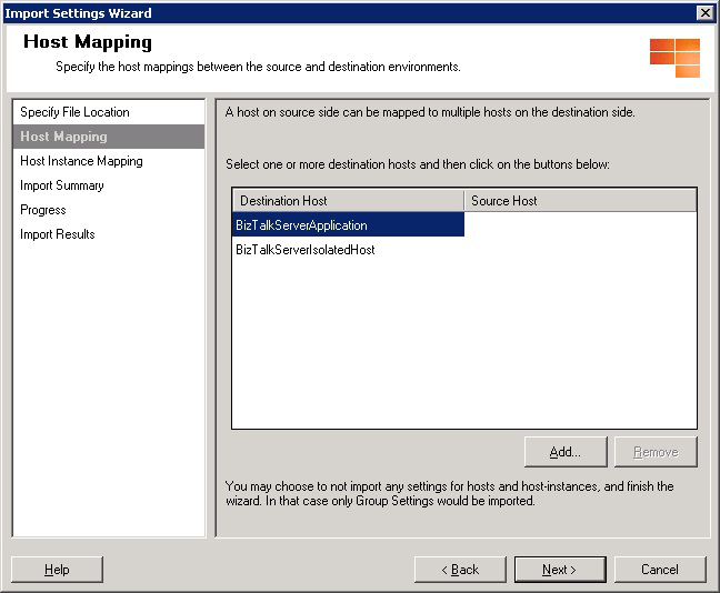 host mapping