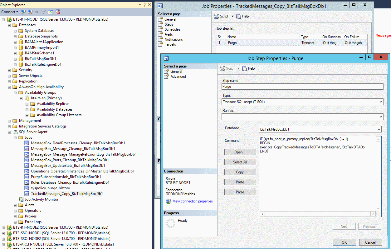 Ändern Sie den Namen des SQL-Agent-Auftrags in der AlwaysOn-Verfügbarkeitsgruppe mit BizTalk Server