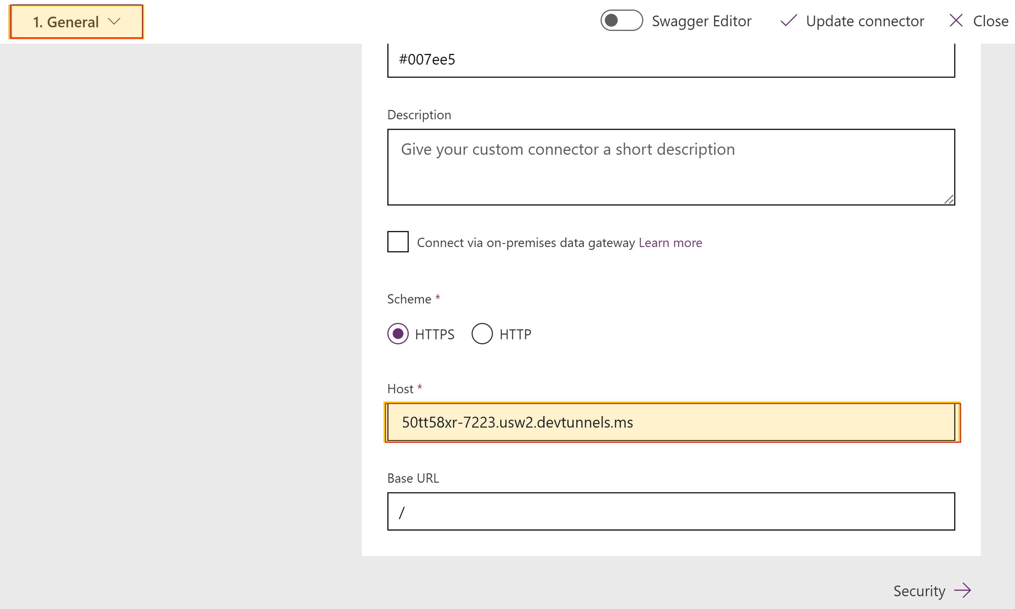 Screenshot der Registerkarte „Allgemein“.