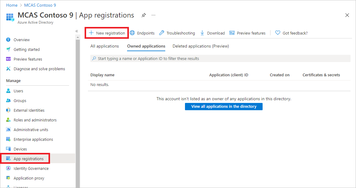 Abbildung: Microsoft Azure und Navigation zur Anwendungsregistrierung.