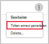 SIEM: Token neu generieren.