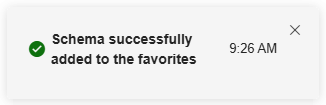 Screenshot der Benachrichtigung, dass zu den Favoriten in der erweiterten Suche ein neues Element hinzugefügt wurde.