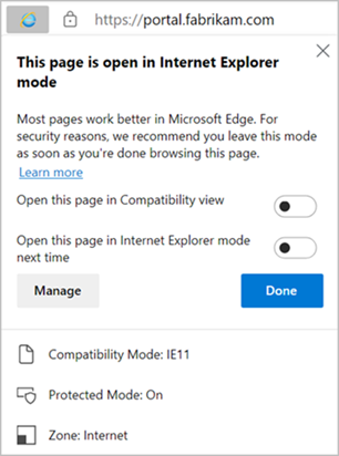 Diese Seite ist im Internet Explorer-Modus geöffnet.