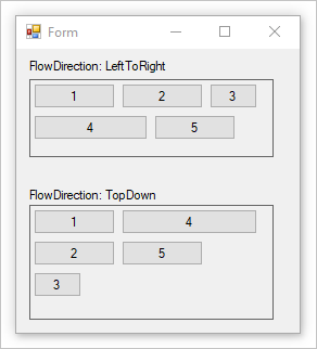 Ein Windows-Formular mit zwei Bereichssteuerelementen