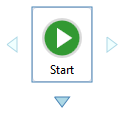 Startknoten eines Flussdiagramms mit Punkten für die automatische Verbindung