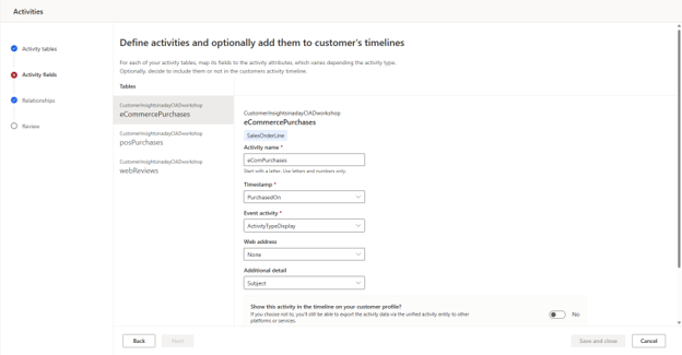 Screenshot der intelligenten Zuordnung in Dynamics 365 Customer Insights.