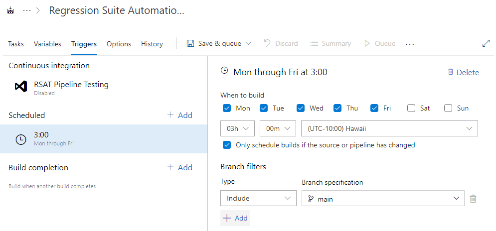 Scheduling execution of a pipeline.