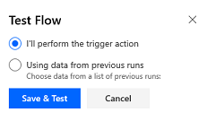 Wählen Sie Testflowtyp