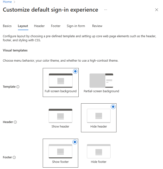 Screenshot der Registerkarte „Layout“ zum Anpassen des Brandings.