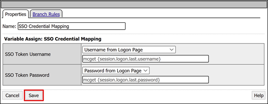 Screenshot: Option „Speichern“ auf der Registerkarte „Eigenschaften“.