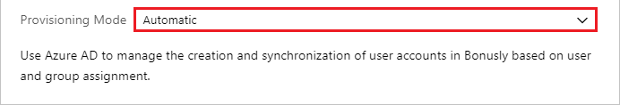 Screenshot: Listenfeld „Bereitstellungsmodus“, „Automatisch“ ist ausgewählt und hervorgehoben.