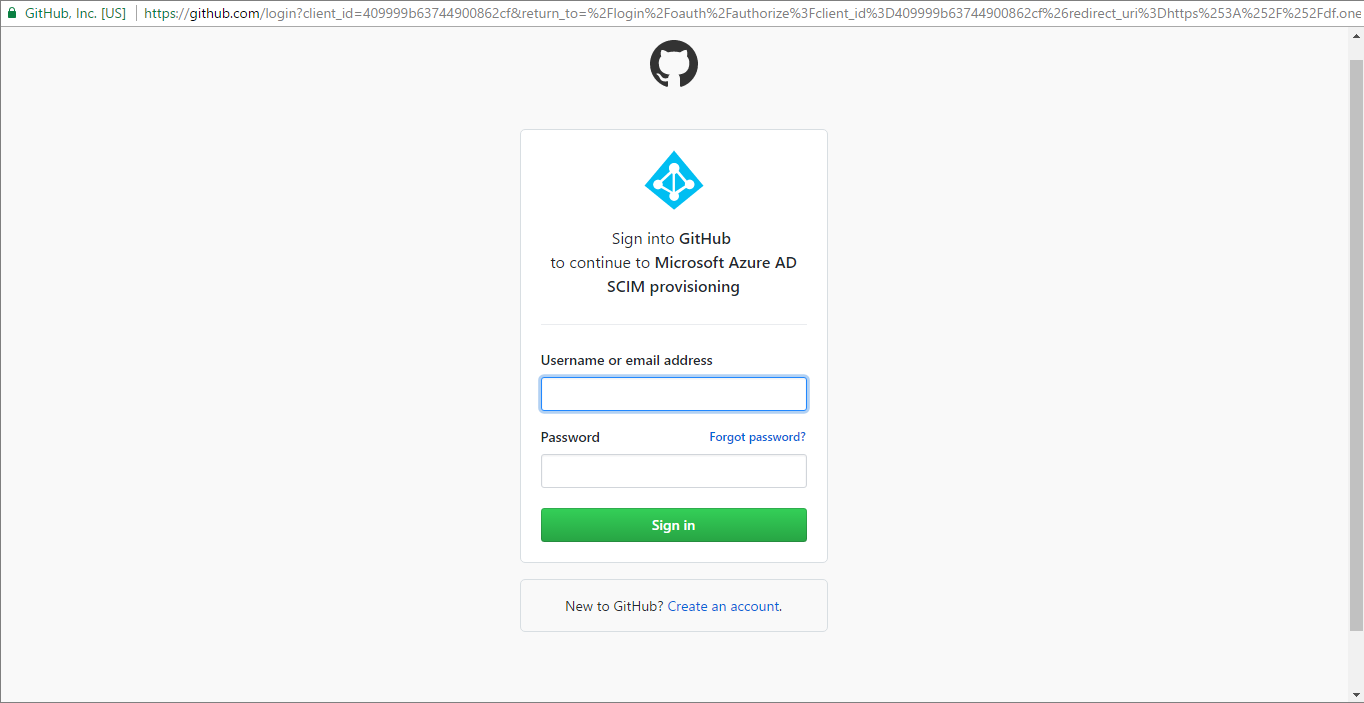Screenshot der Anmeldeseite für GitHub.