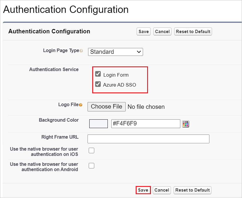 Konfigurieren des Single Sign-On: Authentifizierungsdienst