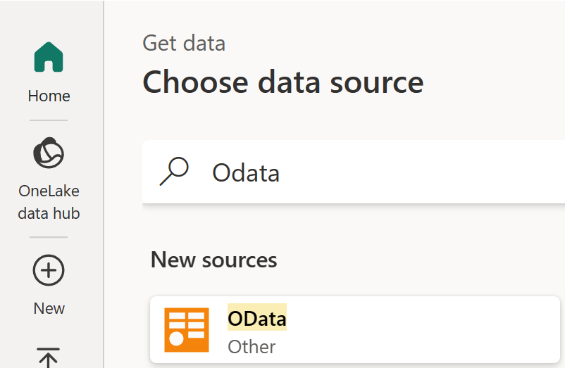 Screenshot, der „OData-Connector auswählen“ zeigt.