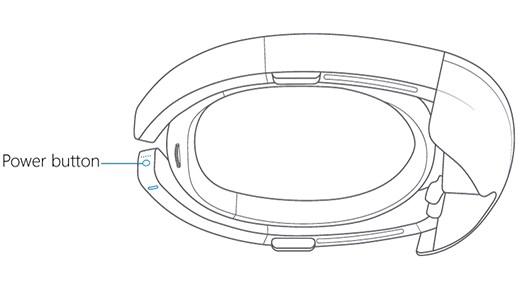 Bild, das den HoloLens-Netzschalter zeigt.