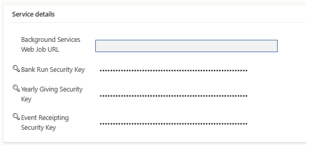 Service details configuration.