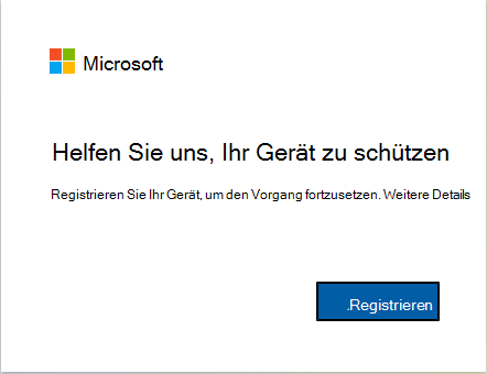 Screenshot: Registrieren eines Geräts bei Intune