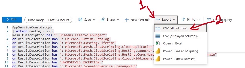 Azure Monitoring Export