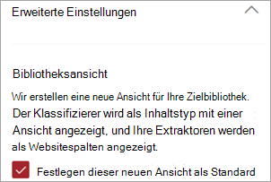 Screenshot der Erweiterten Einstellungen mit den Bibliotheksansichten