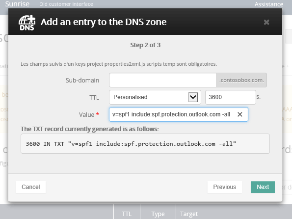 OVH: Hinzufügen eines TXT-Eintrags für SPF.