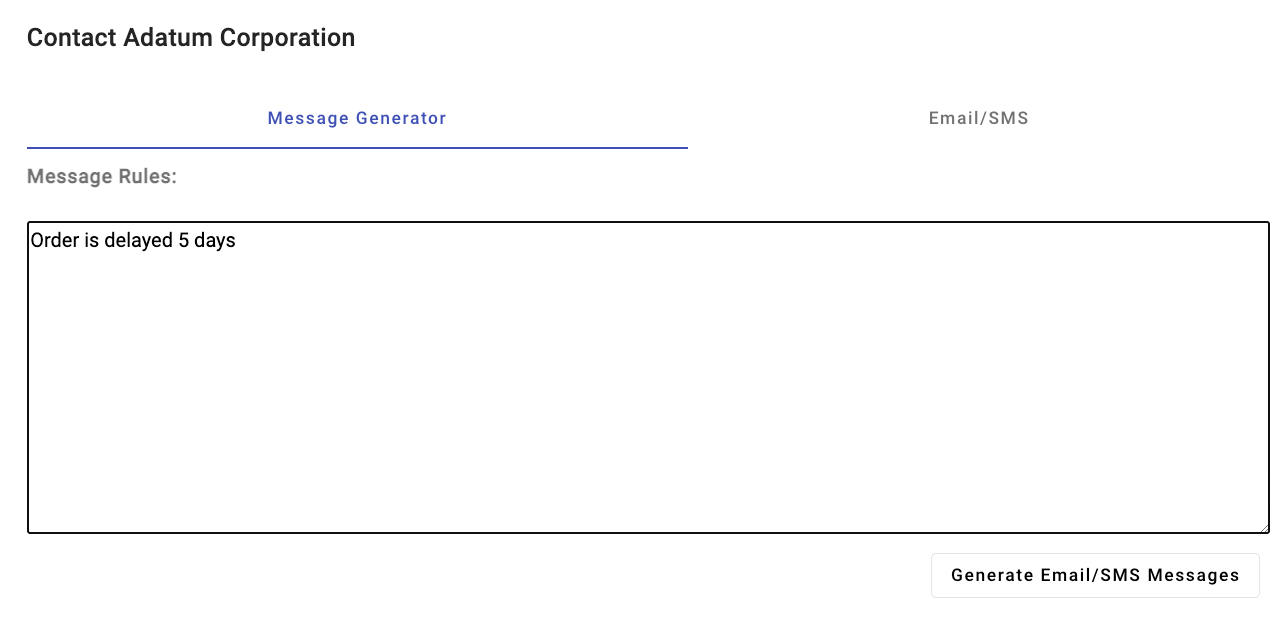 Azure OpenAI-E-Mail-/SMS-Nachrichtengenerator.