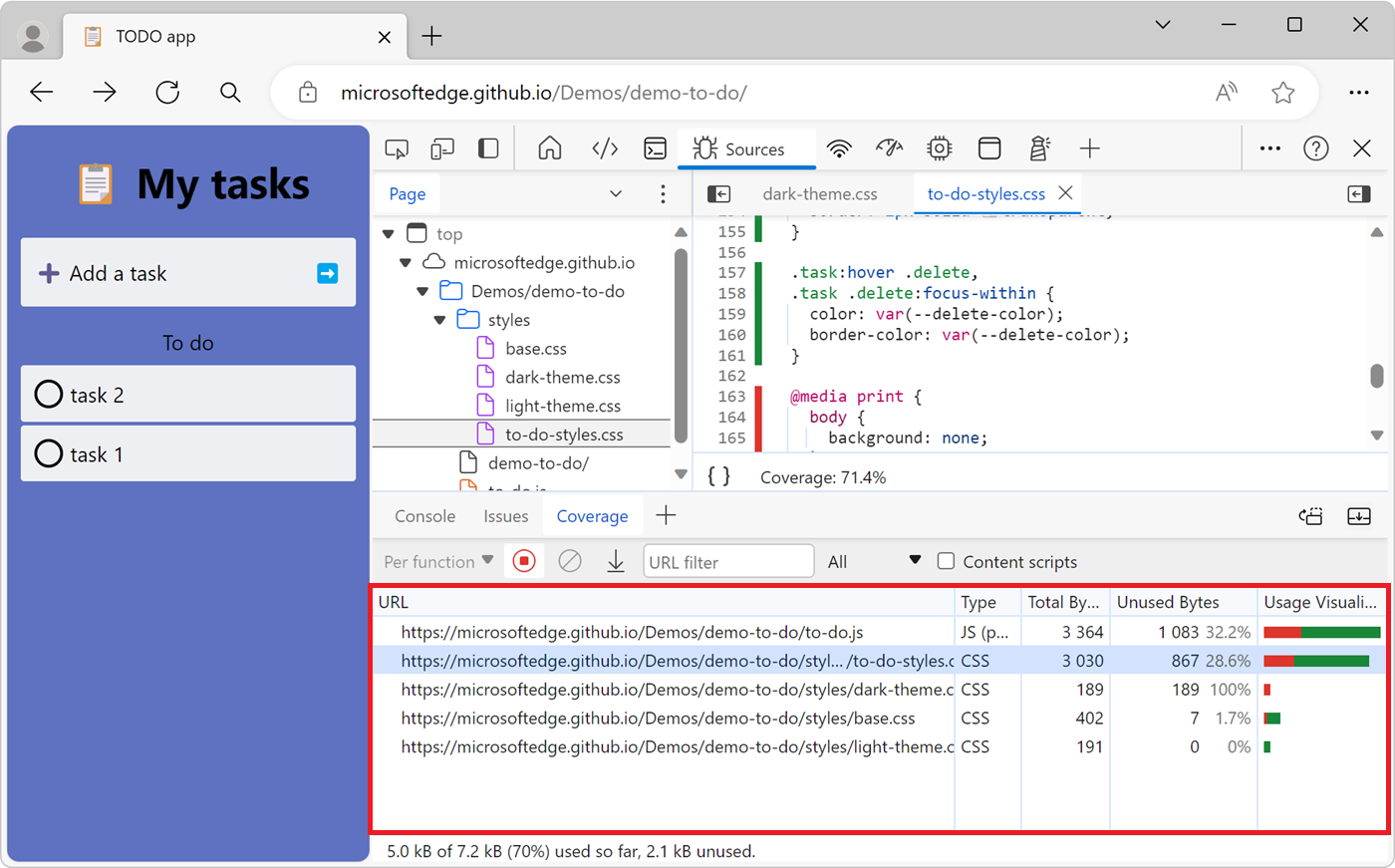 Code Coverage-Bericht