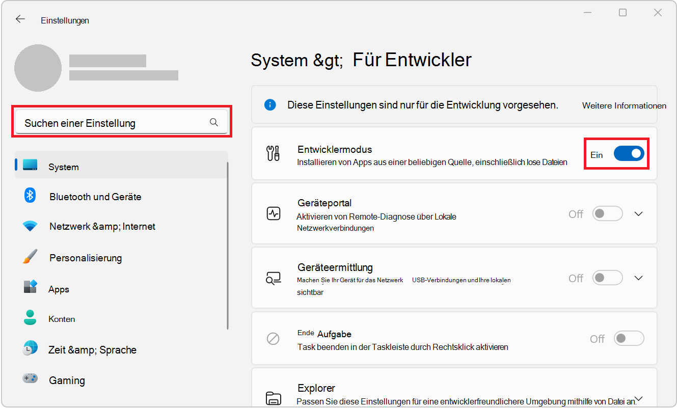 Die Entwicklereinstellungen von Windows 11