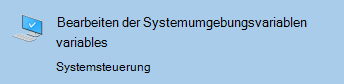 Verwenden der Windows-Suchleiste, um zu ermitteln, wo Umgebungsvariablen bearbeitet werden sollen