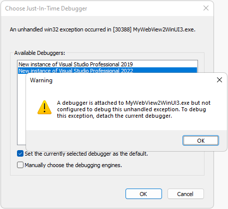 Debugger nicht konfiguriert