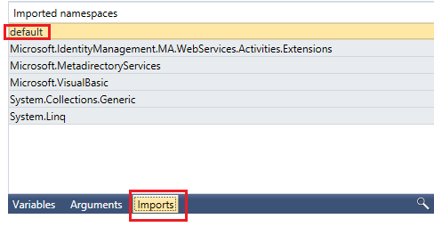 Importierte Namespaces