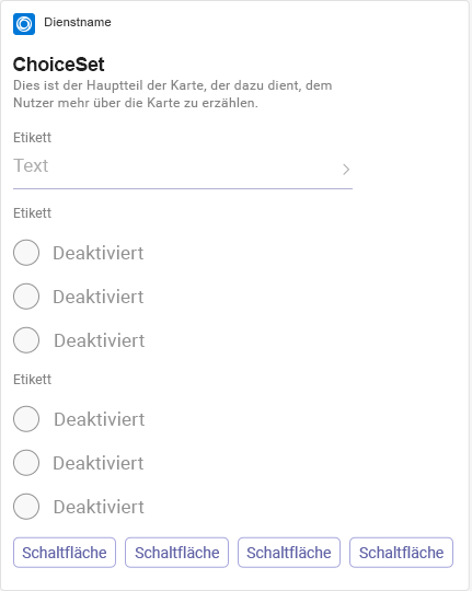 Beispiel einer adaptiven Auswahlgruppenkarte auf einem Mobilgerät.