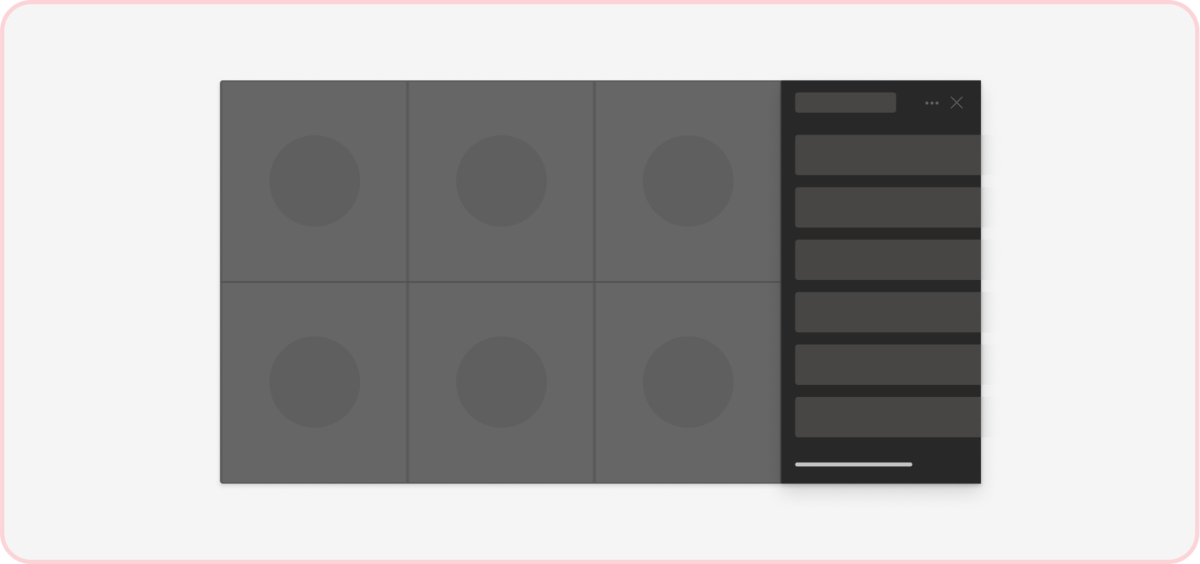 Beispiel für horizontales Scrollen auf einer Registerkarte in besprechungsinternen Sitzungen.