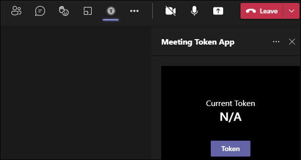 Screenshot: Teams-Besprechung mit dem aktuellen Token