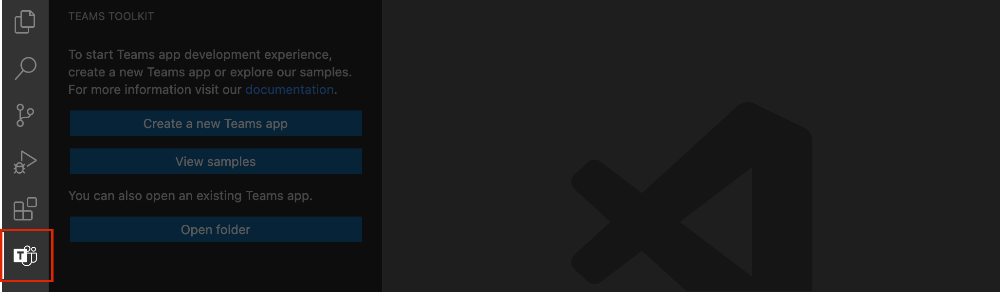 Abbildung des Teams-Toolkit-Symbols in der Visual Studio Code-Randleiste.