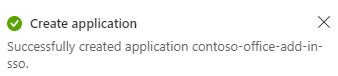 Meldung, dass die Anwendungsregistrierung erstellt wurde.