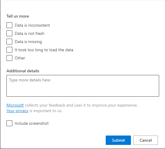 Screenshot: Feedbackfenster für die Funktion „Freigeben“ auf dem Insights-Bildschirm des Dashboards „Kunden“