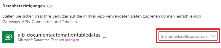 Weisen Sie eine Sicherheitsrolle zu.