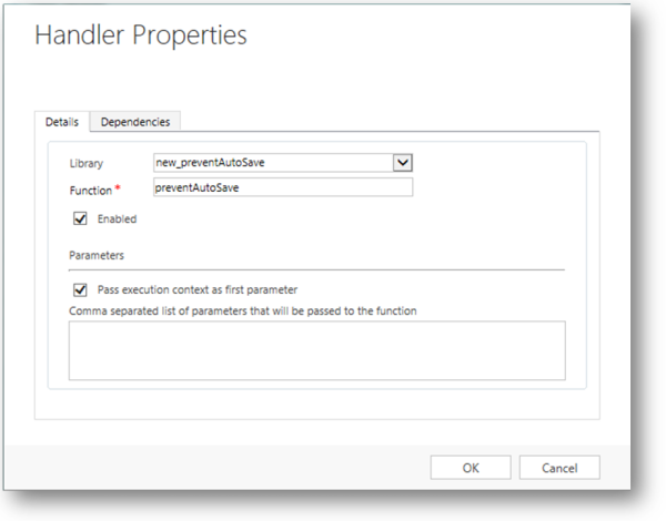 OnSave-Ereignishandler zur Verhinderung der automatischen Speicherung in Dynamics 365