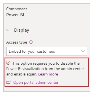 Power BI Embedded für Ihre Kunden– aktivieren Sie die Visualisierung erneut.