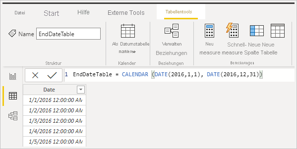 Screenshot der zweiten Tabelle.