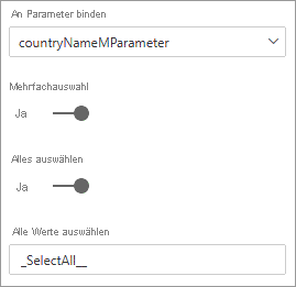 Screenshot: Alle auswählen für einen M-Parameter.