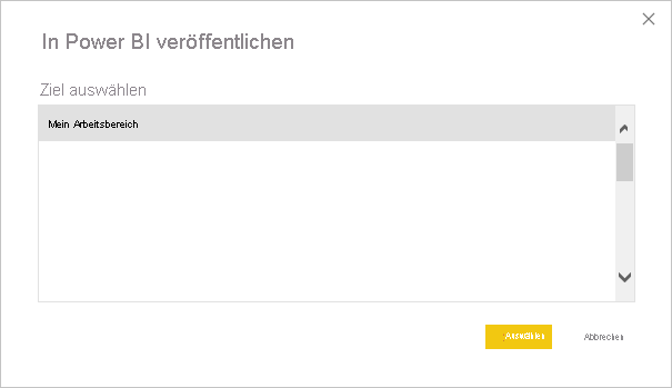 Screenshot: Veröffentlichen im Power BI-Dienst.