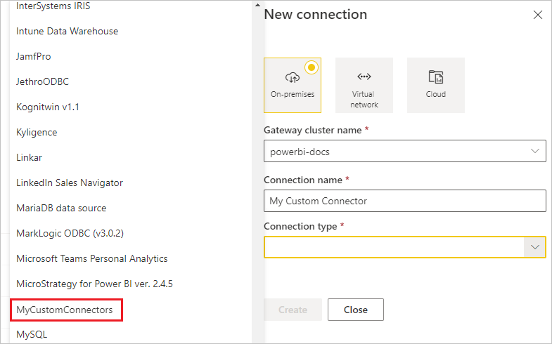 Screenshot that shows the Data Source list on the Settings page.