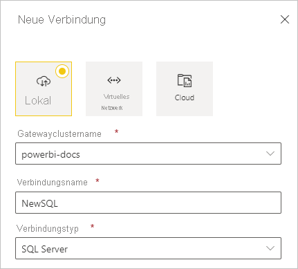  Screenshot: Auswählen der SQL Server-Datenquelle.